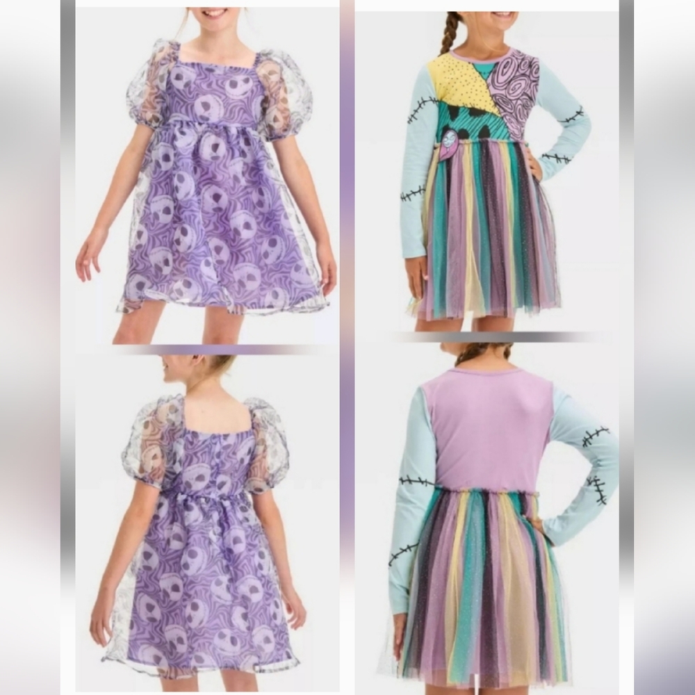 Disney Nightmare Before Christmas, Jack And Sally Halloween Girls Dresses Sz L
